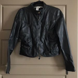 Black faux leather jacket